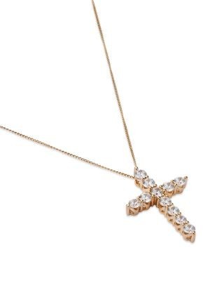 Bloomingdale's Fine Collection Diamond Cross Pendant Necklace in 14K Yellow Gold, 2.0 tcw