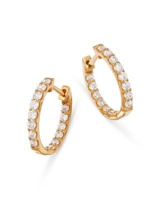 Bloomingdale's Fine Collection Diamond Oval Inside Out Hoop Earrings in 14K Yellow Gold, 1.50 tcw