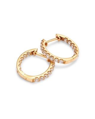 Bloomingdale's Fine Collection Diamond Oval Inside Out Hoop Earrings in 14K Yellow Gold, 1.50 tcw