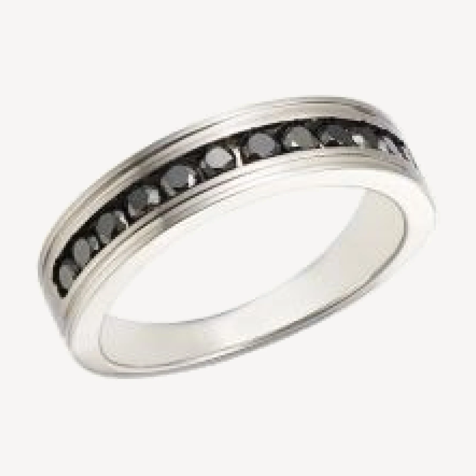 Bloomingdale's Fine Collection Men's Black Diamond Band in 14K White Gold, 0.60 tcw