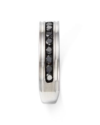 Bloomingdale's Fine Collection Men's Black Diamond Band in 14K White Gold, 0.60 tcw