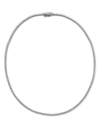 Bloomingdale's Fine Collection Certified Colorless Diamond Classic Tennis Necklace in 14K White Gold, 5.5 tcw