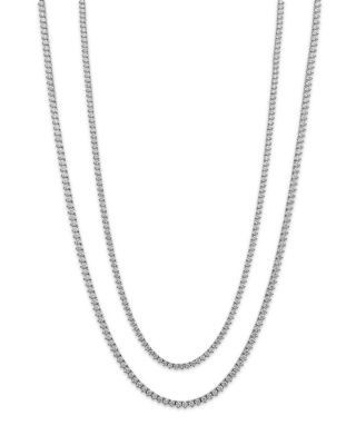 Bloomingdale's Fine Collection Certified Colorless Diamond Classic Tennis Necklace in 14K White Gold, 7 tcw