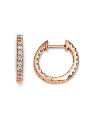 Bloomingdale's Fine Collection Diamond Inside Out Huggie Hoop Earrings in 14K Rose Gold, 0.50 tcw