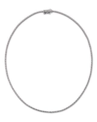 Bloomingdale's Fine Collection Certified Diamond Double Prong Tennis Necklace in 14K White Gold, 3.0 tcw