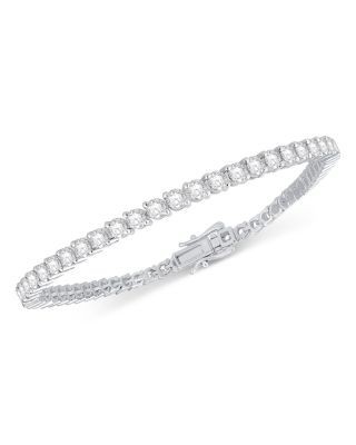 Bloomingdale's Fine Collection Certified Diamond Double Prong Tennis Bracelet in 14K White Gold, 5.0 tcw