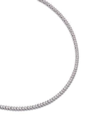 Bloomingdale's Fine Collection Certified Diamond Double Prong Tennis Necklace in 14K White Gold, 3.0 tcw