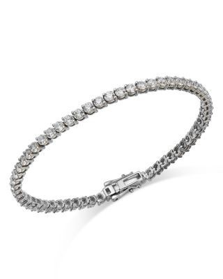 Bloomingdale's Fine Collection Certified Diamond Double Prong Tennis Bracelet in 14K White Gold, 5.0 tcw