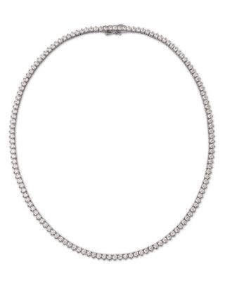 Bloomingdale's Fine Collection Certified Diamond Tennis Necklace in 14K White Gold, 10.0 tcw