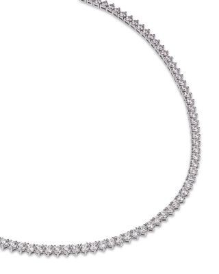 Bloomingdale's Fine Collection Certified Diamond Tennis Necklace in 14K White Gold, 10.0 tcw