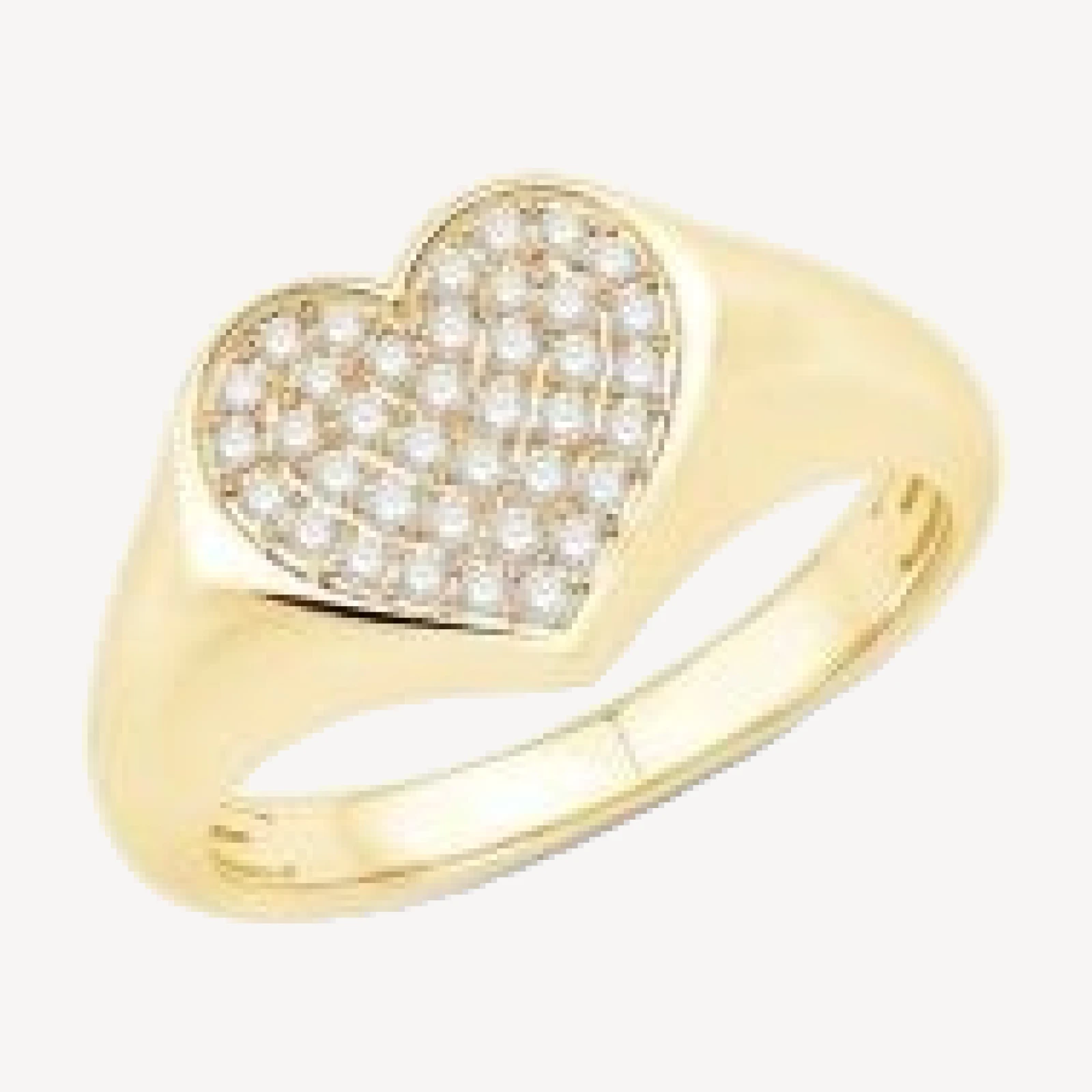 Bloomingdale's Fine Collection Diamond Heart Signet Ring in 14K Yellow Gold, 0.25 tcw