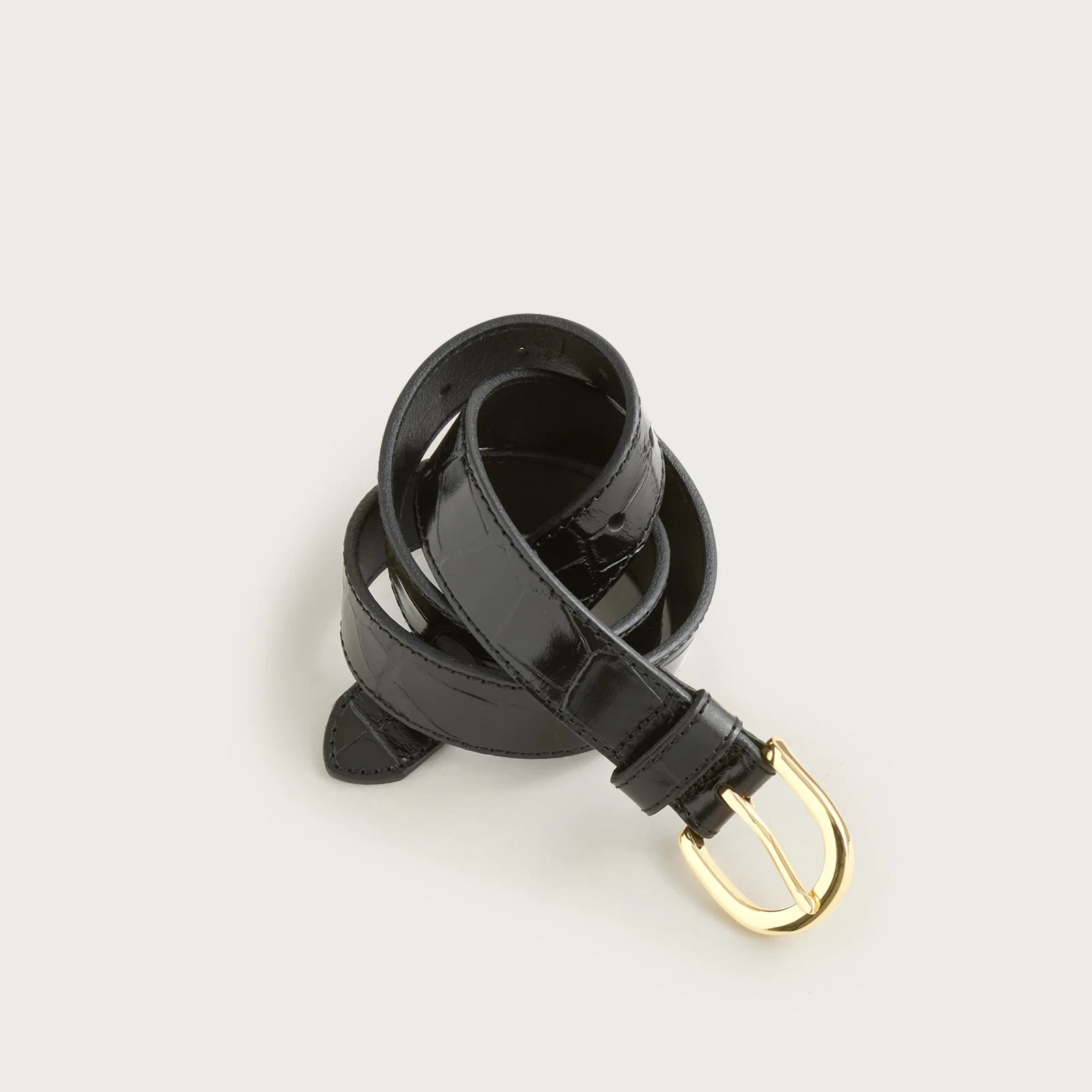 Classic belt in croc-embossed leather