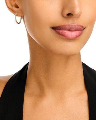 Bloomingdale's Fine Collection Diamond Inside Out Round Hoop Earrings in 14K Yellow Gold, 1 tcw