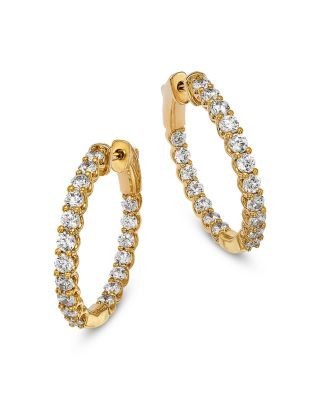 Bloomingdale's Fine Collection Diamond Inside Out Round Hoop Earrings in 14K Yellow Gold, 1.75 tcw
