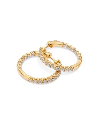 Bloomingdale's Fine Collection Diamond Inside Out Round Hoop Earrings in 14K Yellow Gold, 1.75 tcw