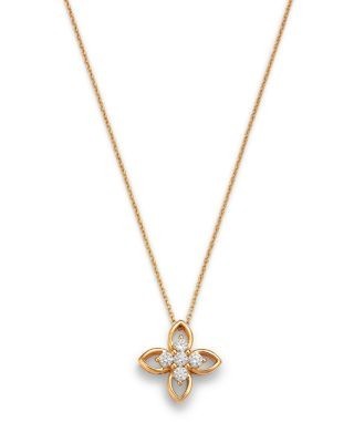 Bloomingdale's Fine Collection Diamond Clover Pendant Necklace in 14K Yellow Gold, 0.33 tcw