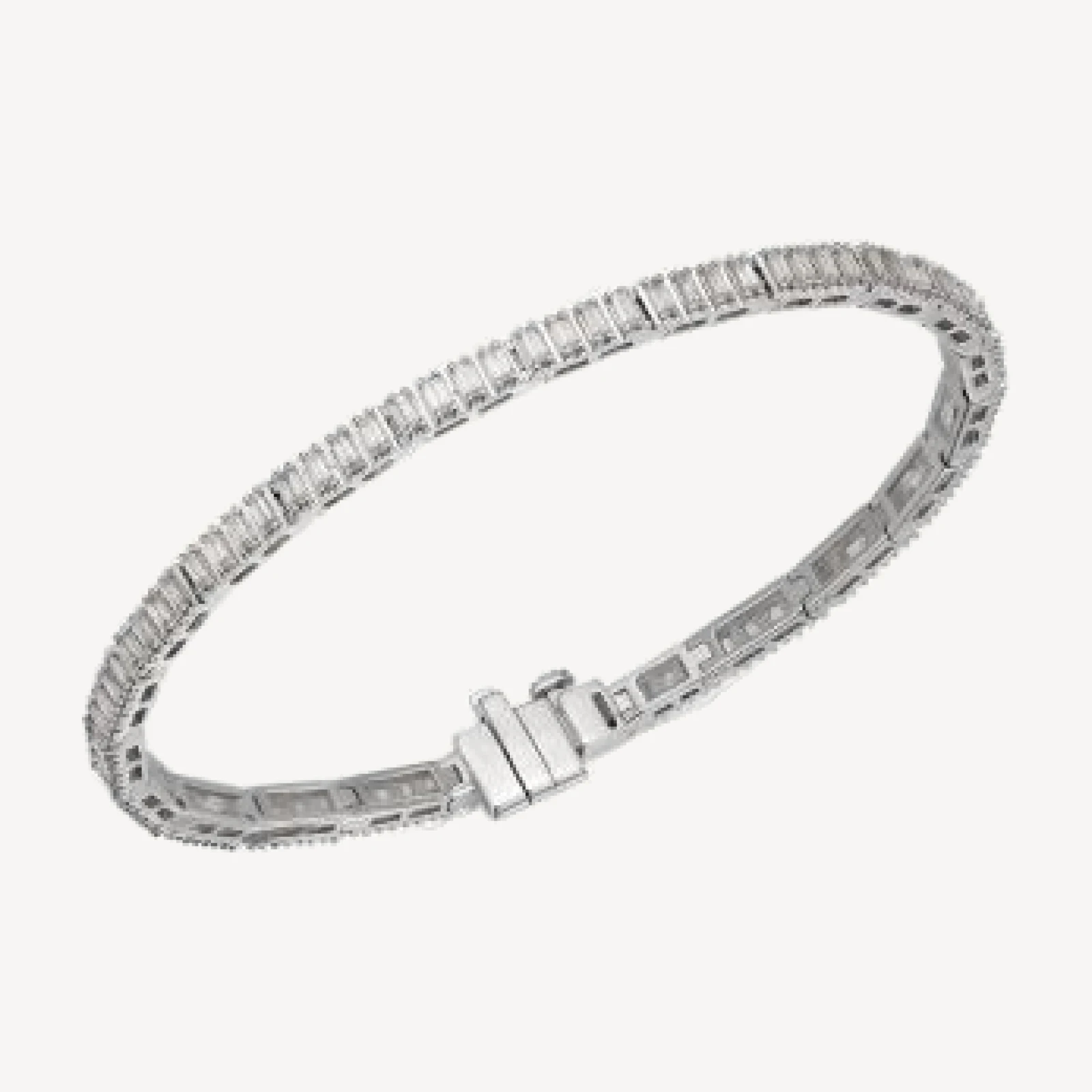 Bloomingdale's Fine Collection Diamond Baguette Tennis Bracelet in 14K White Gold, 1.5 tcw