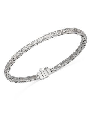 Bloomingdale's Fine Collection Diamond Baguette Tennis Bracelet in 14K White Gold, 1.5 tcw