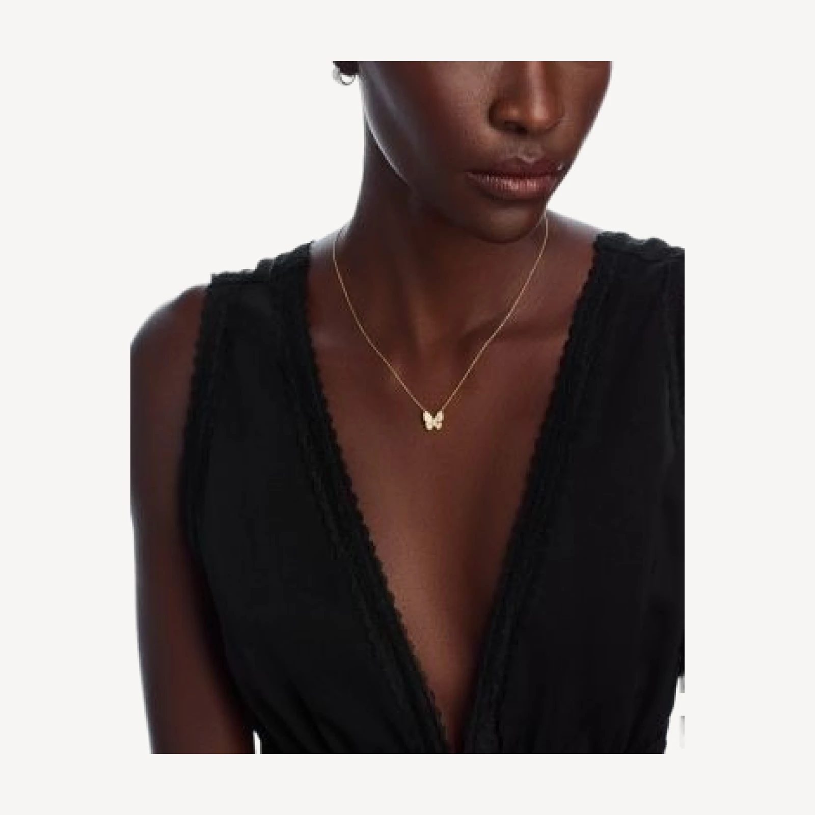 Bloomingdale's Fine Collection Diamond Pave Cut Butterfly Pendant Necklace in 14K Yellow Gold, 0.33 tcw