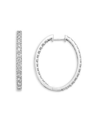 Bloomingdale's Fine Collection Diamond Inside Out Hoop Earrings in 14K White Gold, 2.5 tcw