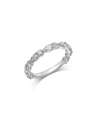 Bloomingdale's Fine Collection Luxe Collection Certified Lab Grown Diamond Alternating Cut Band in 18K White Gold, 1.0 tcw