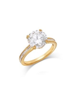 Bloomingdale's Fine Collection Luxe Collection Certified Lab Grown Diamond Channel Set Engagement Ring in 18K Yellow Gold, 3.4 tcw