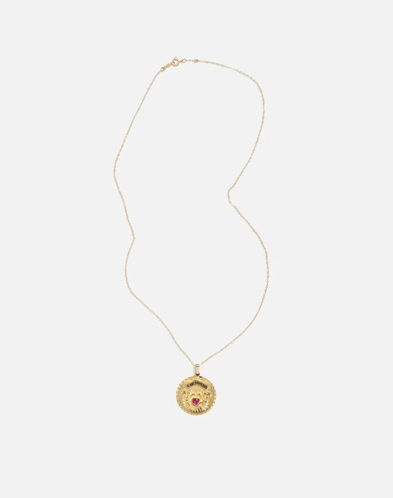RE/DONE Vintage | 80s 18k Ruby French Pendant Necklace