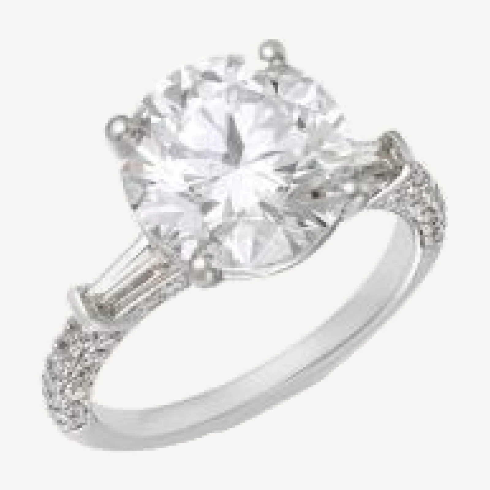 Bloomingdale's Fine Collection Luxe Collection Certified Lab Grown Diamond Round Cut Engagement Ring in 18K White Gold, 4.6 tcw