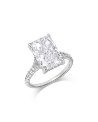 Bloomingdale's Fine Collection Luxe Collection Certified Lab Grown Diamond Radiant Cut Engagement Ring in 18K White Gold, 5.5 tcw