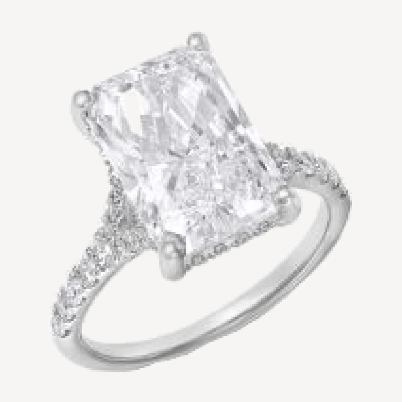 Bloomingdale's Fine Collection Luxe Collection Certified Lab Grown Diamond Radiant Cut Engagement Ring in 18K White Gold, 5.5 tcw