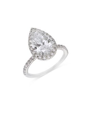 Bloomingdale's Fine Collection Luxe Collection Certified Lab Grown Diamond Pear Shaped Halo Engagement Ring in 18K White Gold, 3.5 tcw