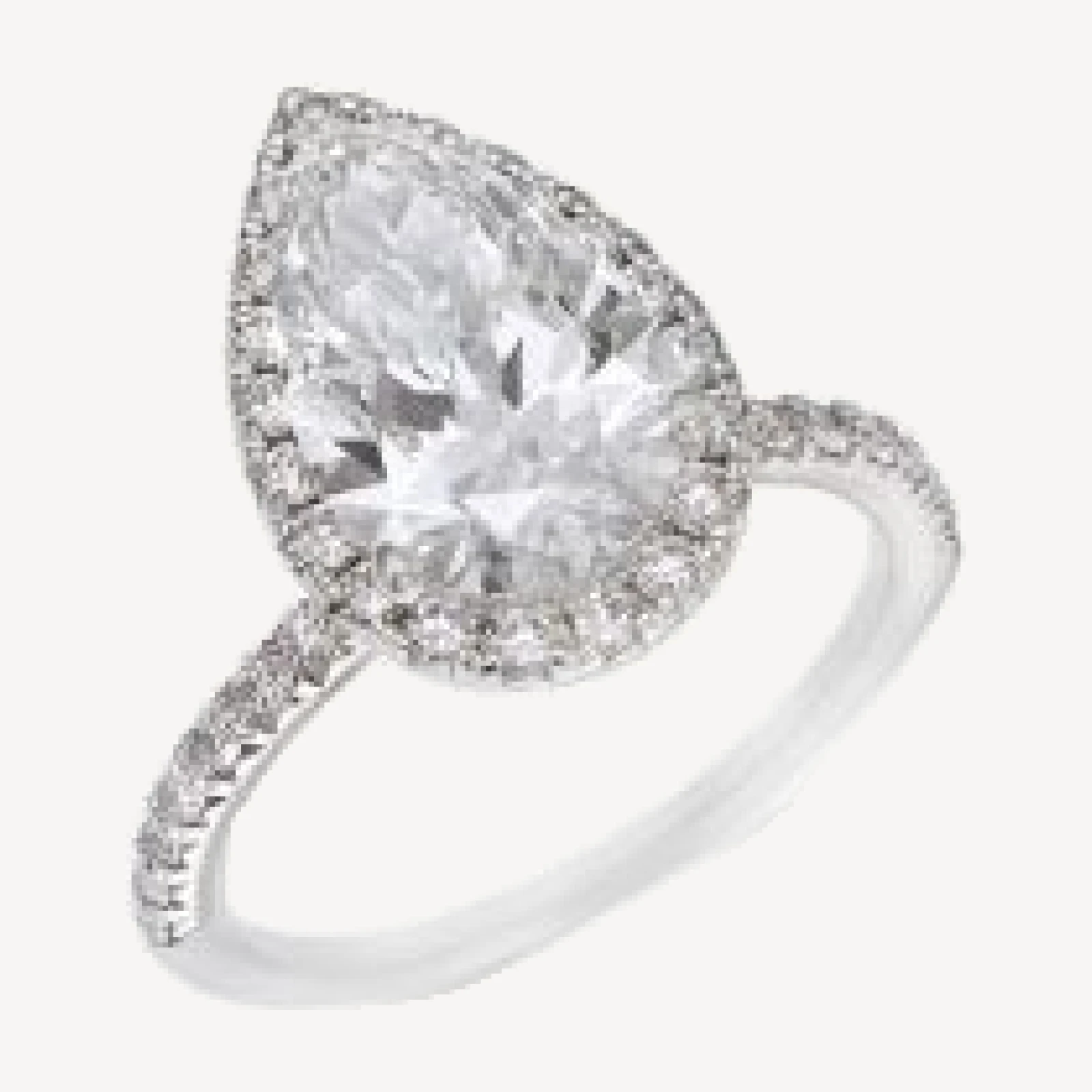 Bloomingdale's Fine Collection Luxe Collection Certified Lab Grown Diamond Pear Shaped Halo Engagement Ring in 18K White Gold, 3.5 tcw