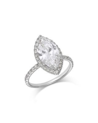 Bloomingdale's Fine Collection Luxe Collection Certified Lab Grown Diamond Marquise Cut Halo Engagement Ring in 18K White Gold, 3.5 tcw