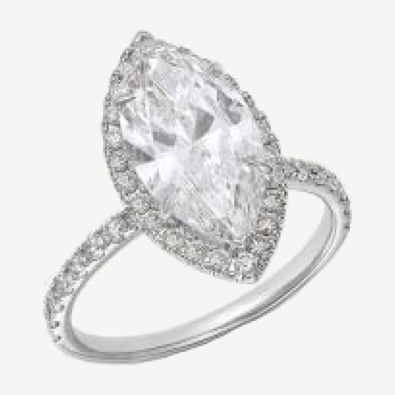 Bloomingdale's Fine Collection Luxe Collection Certified Lab Grown Diamond Marquise Cut Halo Engagement Ring in 18K White Gold, 3.5 tcw