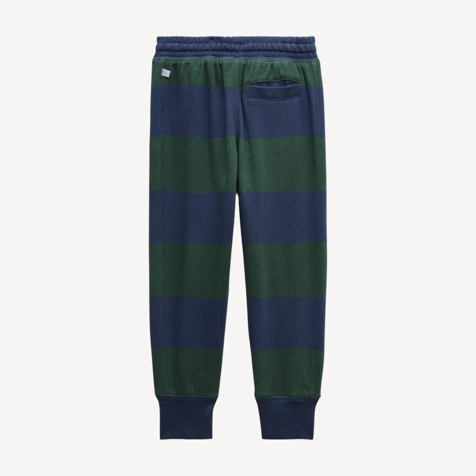 Kids' slim-slouchy jogger pant in rugby striped terry