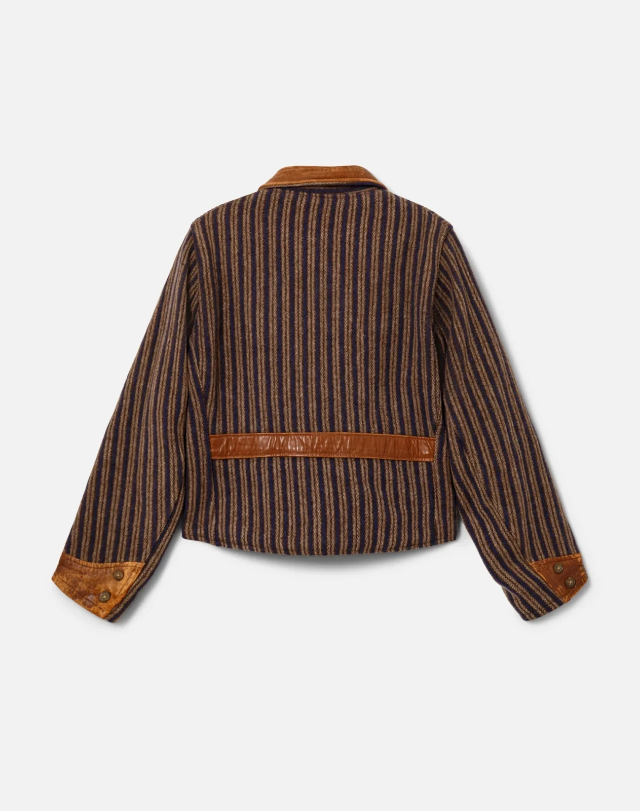 RE/DONE Vintage | 40s Striped Wool and Leather Jacket