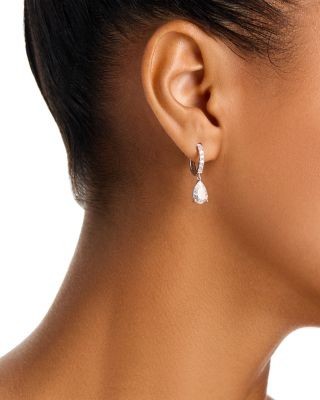 Bloomingdale's Fine Collection Luxe Collection Certified Lab Grown Diamond Pear Shaped Drop Earrings in 14K White Gold, 2.25 tcw