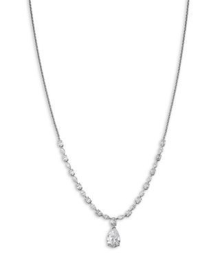 Bloomingdale's Fine Collection Luxe Collection Certified Lab Grown Diamond Mixed Cut Drop Necklace in 14K White Gold, 4.0 tcw