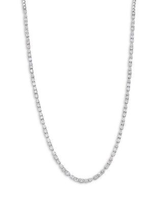 Bloomingdale's Fine Collection Luxe Collection Certified Lab Grown Diamond Mixed Cut Tennis Necklace in 14K White Gold, 12.0 tcw