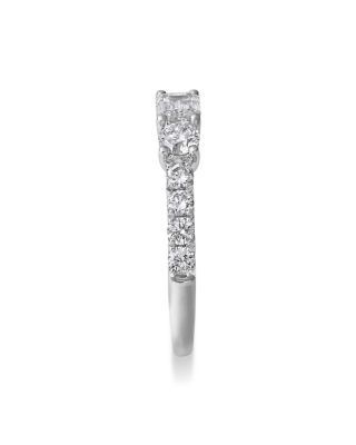 Bloomingdale's Fine Collection Luxe Collection Certified Lab Grown Diamond Emerald & Round Cut Band in 18K White Gold, 1.0 tcw