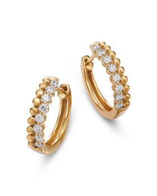 Bloomingdale's Fine Collection Diamond Huggie Hoop Earrings in 14K Yellow Gold, 0.25 tcw
