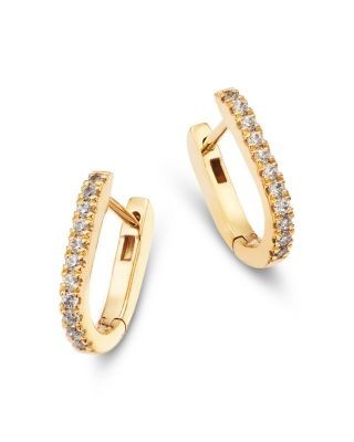 Bloomingdale's Fine Collection Diamond Huggie Hoop Earrings in 14K Yellow Gold, 0.16 tcw