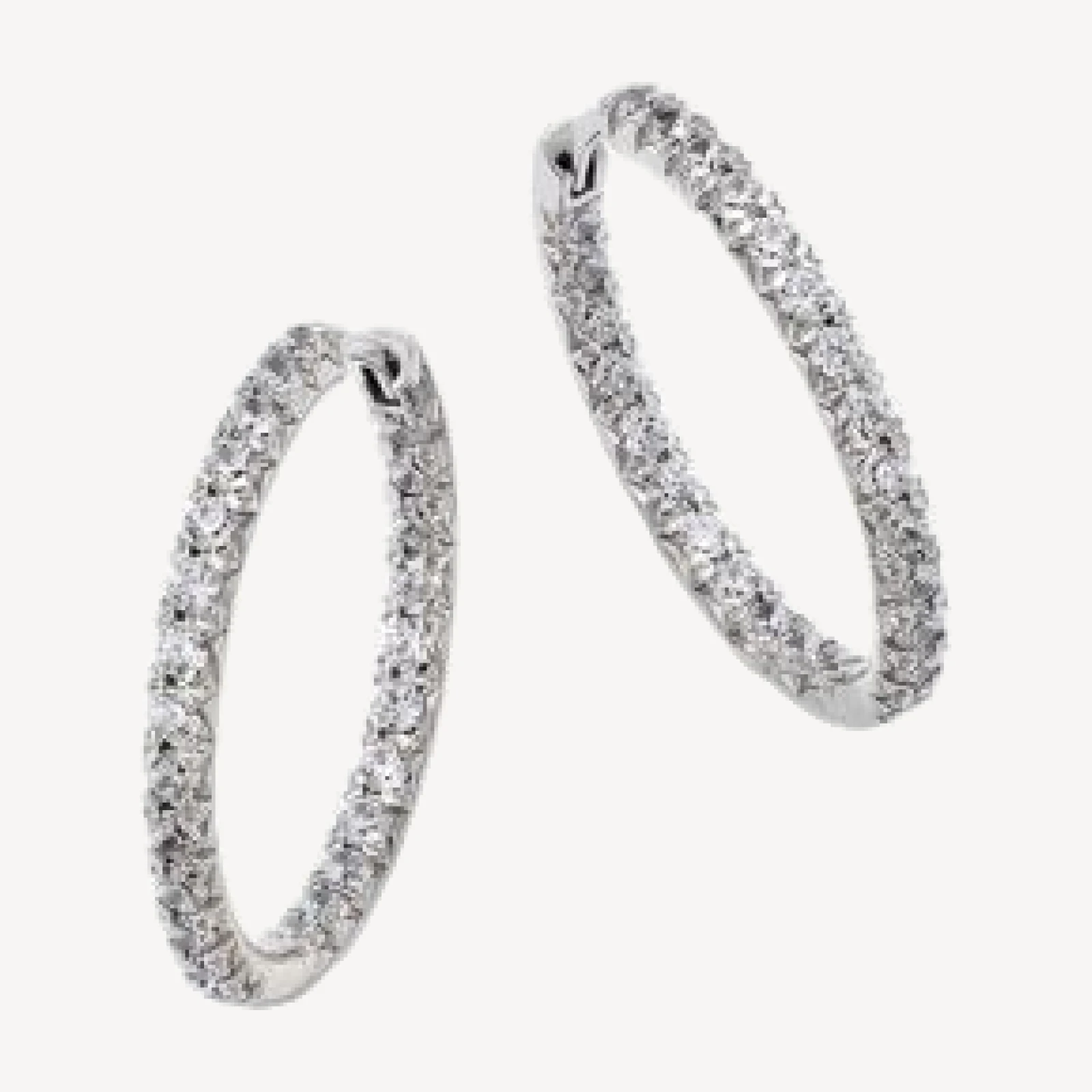 Bloomingdale's Fine Collection Diamond Inside Out Hoop Earrings in 14K White Gold, 1.50 tcw