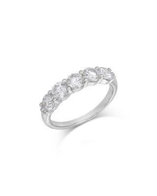 Bloomingdale's Fine Collection Luxe Collection Certified Lab Grown Diamond Five Stone Band in 14K White Gold, 1.50 tcw