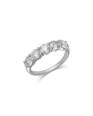 Bloomingdale's Fine Collection Luxe Collection Certified Lab Grown Diamond Five Stone Band in 14K White Gold, 2.0 tcw