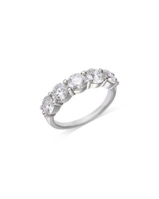 Bloomingdale's Fine Collection Luxe Collection Certified Lab Grown Diamond Five Stone Band in 14K White Gold, 2.5 tcw