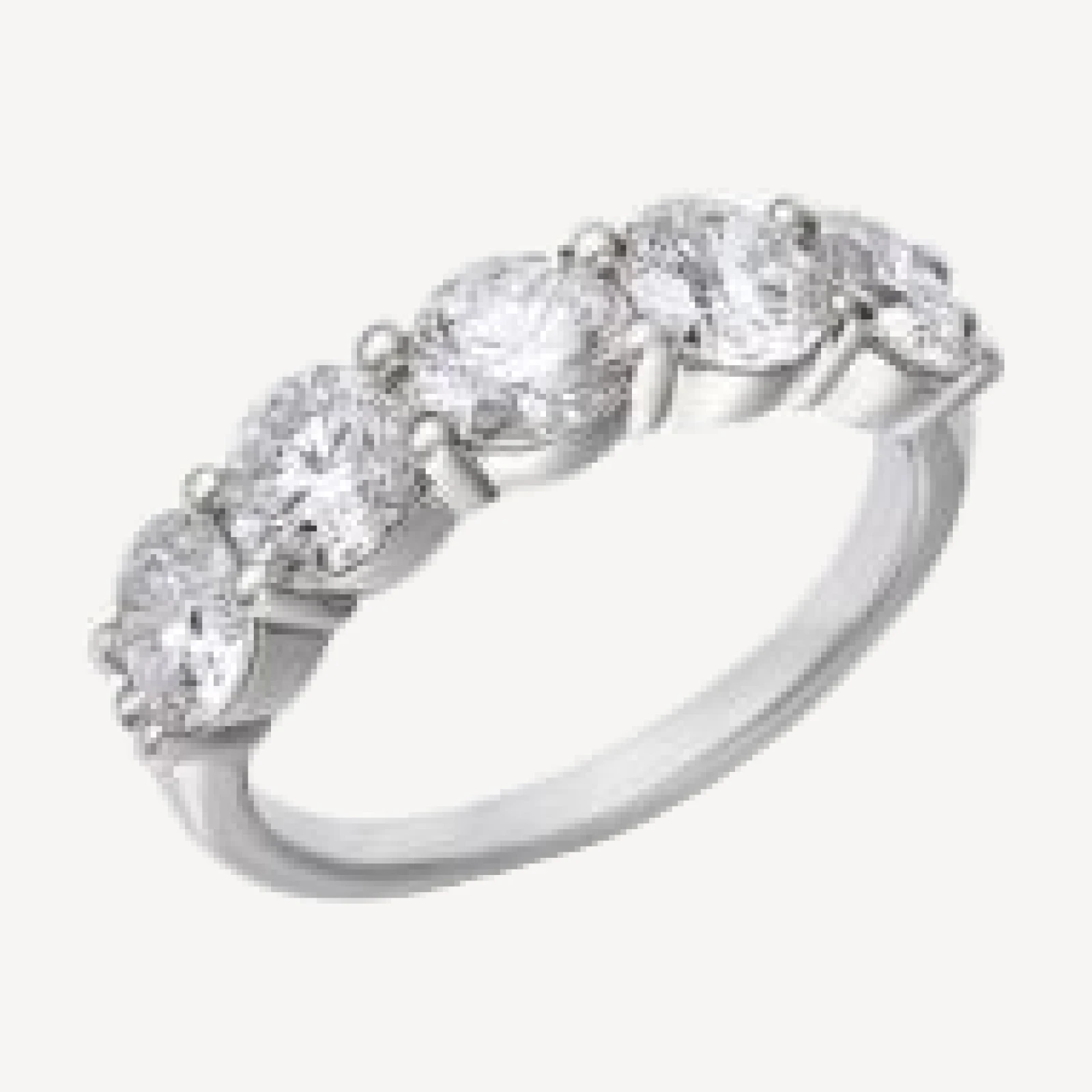 Bloomingdale's Fine Collection Luxe Collection Certified Lab Grown Diamond Five Stone Band in 14K White Gold, 2.5 tcw