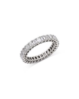 Bloomingdale's Fine Collection Luxe Collection Certified Lab Grown Diamond Emerald Cut Eternity Band in 18K White Gold, 3.0 tcw