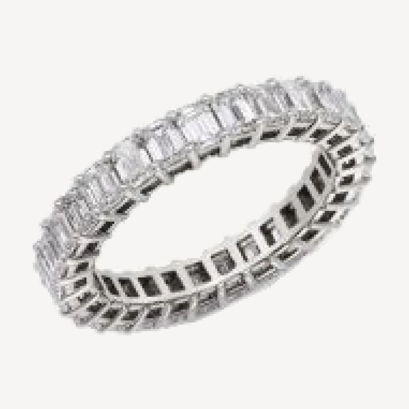 Bloomingdale's Fine Collection Luxe Collection Certified Lab Grown Diamond Emerald Cut Eternity Band in 18K White Gold, 3.0 tcw