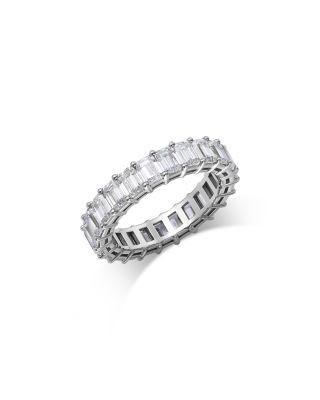 Bloomingdale's Fine Collection Luxe Collection Certified Lab Grown Diamond Emerald Cut Eternity Band in 18K White Gold, 5.0 tcw